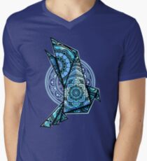 Mandala Bird Monochromatisch T-Shirt mit V-Ausschnitt für Männer