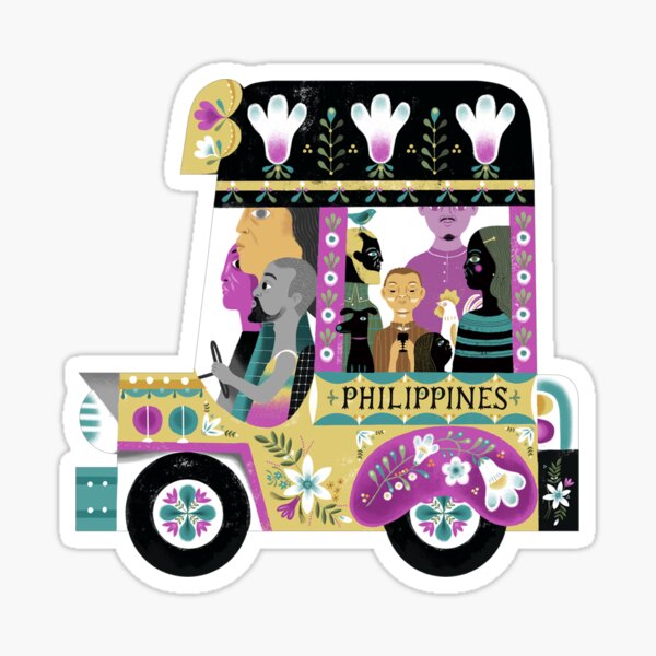 Jeepney illustration by robert alejandro Sticker
