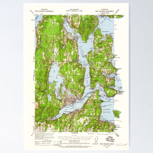 Item preview, USGS Topo Map Washington State WA Port Orchard 243231 1937 62500 designed and sold by wetdryvac.