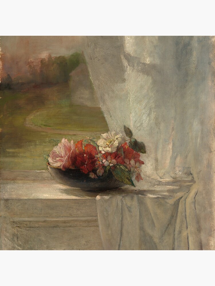 Flowers on a Window Ledge Oil Painting by John La Farge by podartist