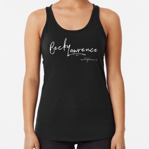 Becky Lawrence Standard Logo in White Racerback Tank Top