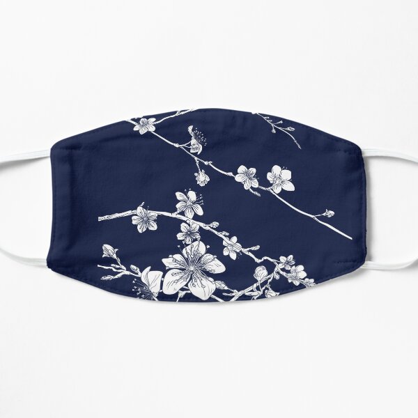 Navy and white cherry blossom pattern 2020 Mask