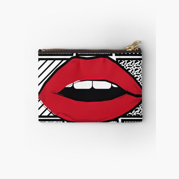 Item preview, Red Lips on Black and White Background designed and sold by afreyd.