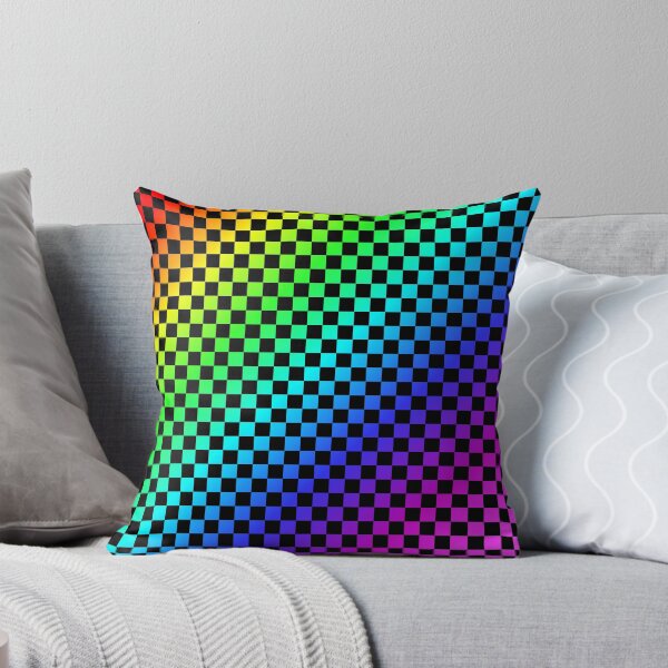 Item preview, Checkerboard pattern rainbow colors colorful black designed and sold by ChrissiCreation.