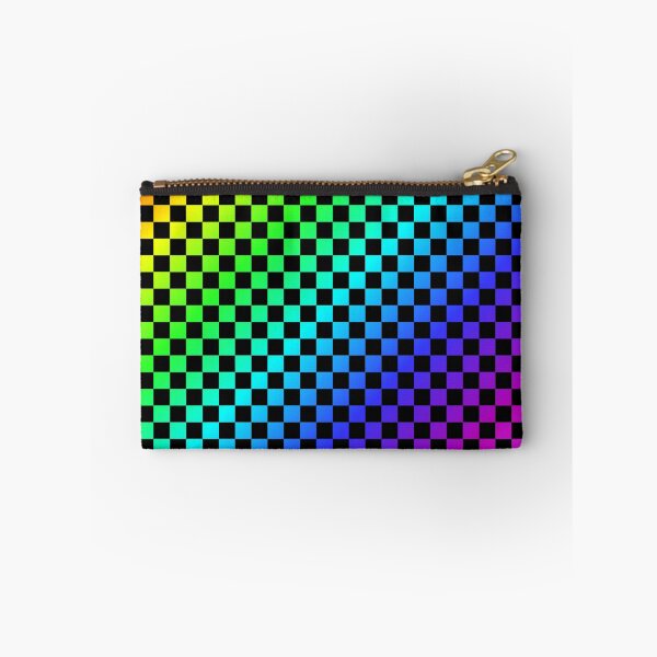 Item preview, Checkerboard pattern rainbow colors colorful black designed and sold by ChrissiCreation.