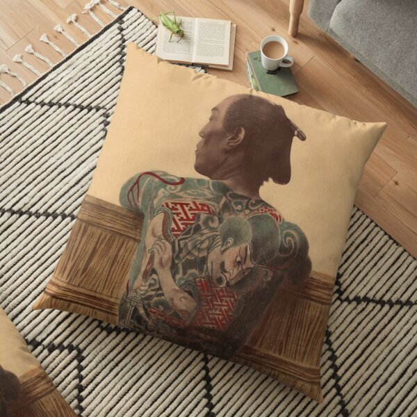Japanese tattoo Floor Pillow