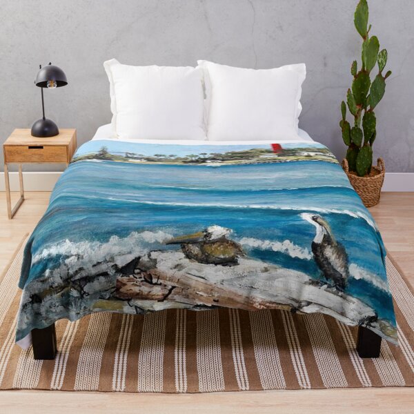 Item preview, Lighthouse View with Two Pelicans designed and sold by russellgulick.