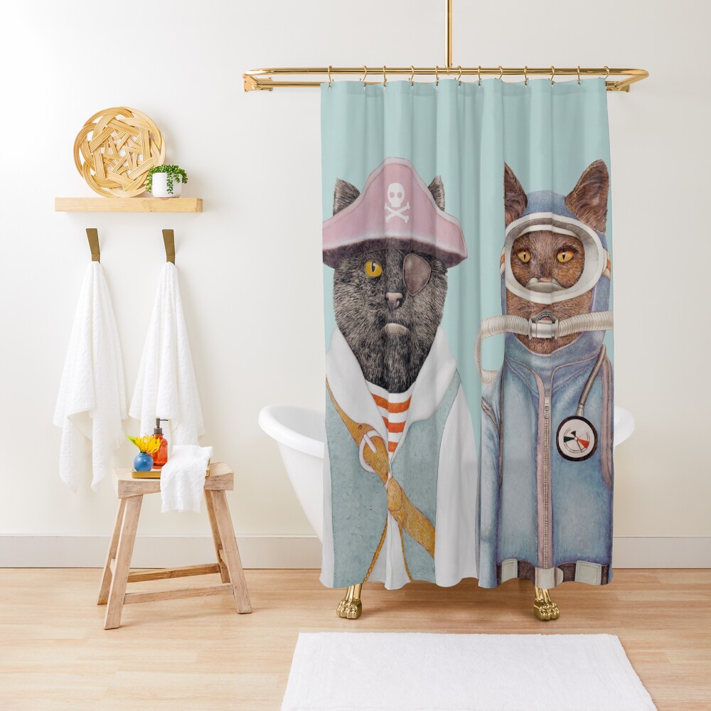 Aquatic Cats Shower Curtain