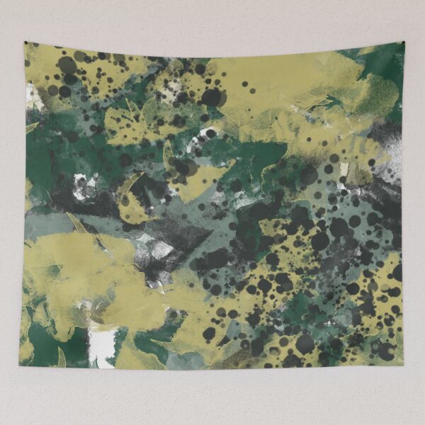 Item preview, Green and Charcoal Grey Abstract Print designed and sold by CharIsabella.