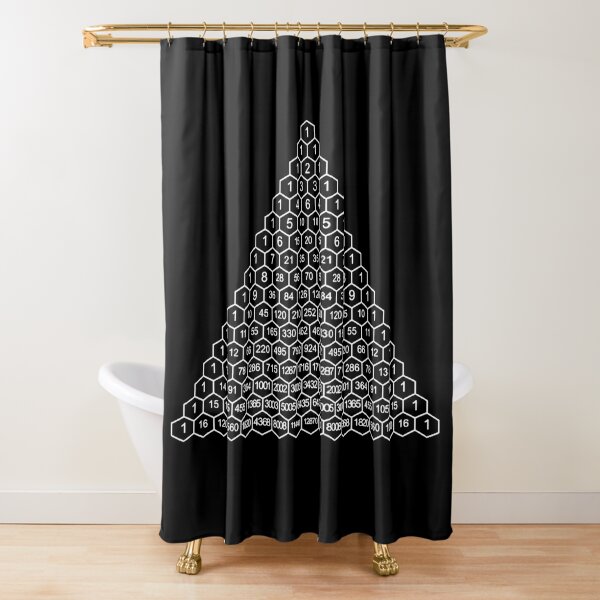 In mathematics, Pascal&#39;s triangle is a triangular array of the binomial coefficients Shower Curtain
