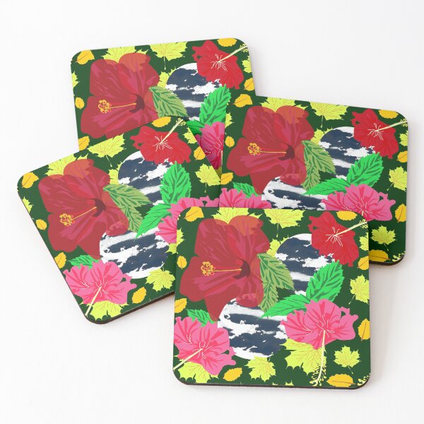 Item preview, Hibiscus rosa-sinensis Flower repeat pattern artwork designed and sold by SueSakpal.