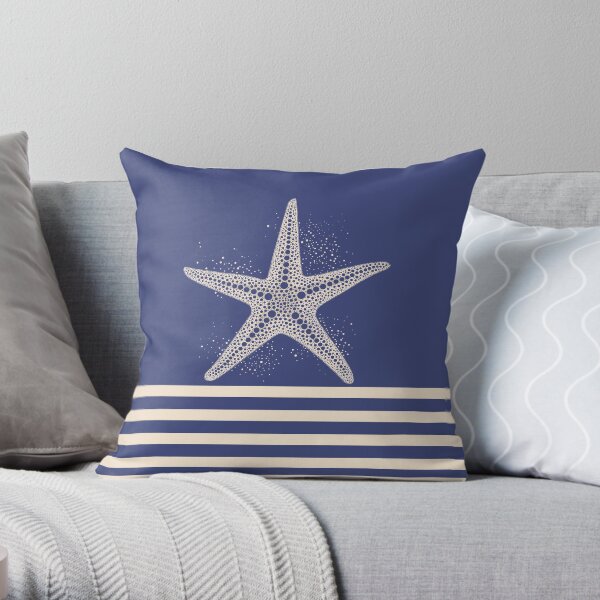AFE Navy & Beige Starfish Throw Pillow