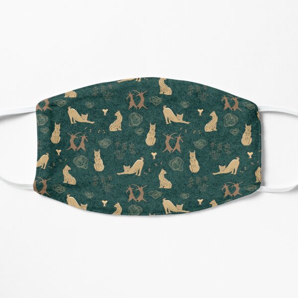 Lovely woodland lynxes on dark foliage Mask