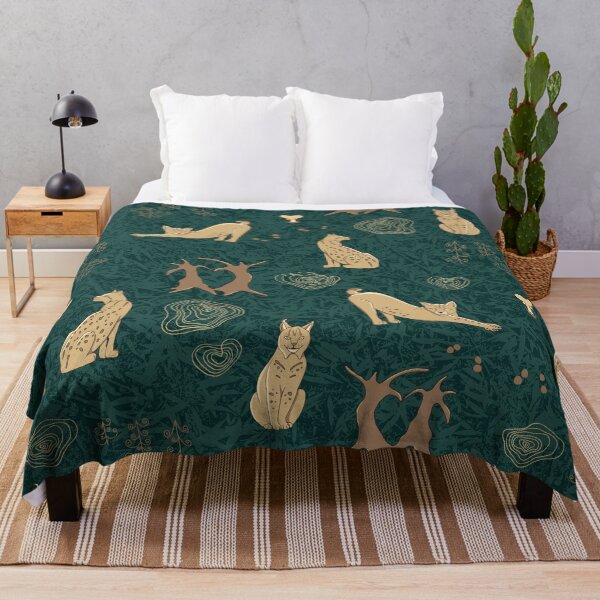 Item preview, Lovely woodland lynxes on dark foliage designed and sold by Marlene Wagenhofer.