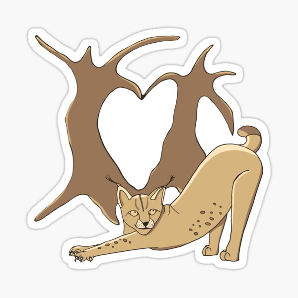 Lovely woodland lynxes on light foliage Sticker
