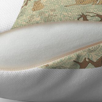 Alternate view of Lovely woodland lynxes on light foliage Floor Pillow