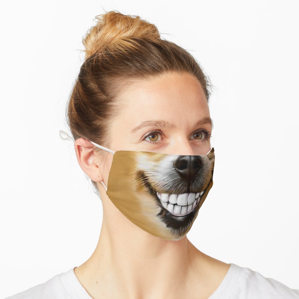 Lustige lächelnde Hundegesichtsmaske Maske