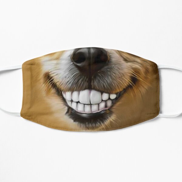 Funny Smiling Dog Face mask Flat Mask