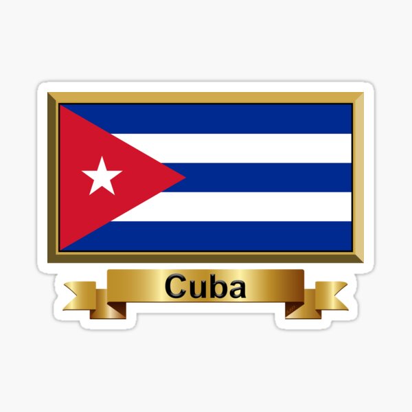 Artimagen Waving Flag Sticker Cuba Medium 80 x 60 mm 
