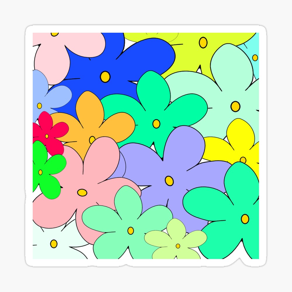 Multi Color Cartoon Flower Multi Color Cartoon Flower