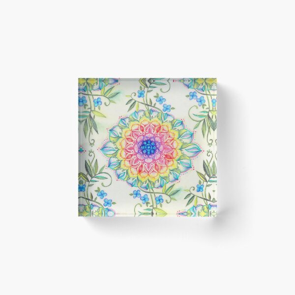 Midsummer Boho Mandala Acrylic Block