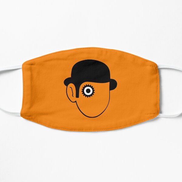 Ein Uhrwerk Orange - Symbol innerhalb des orangefarbenen Kreises Flache Maske