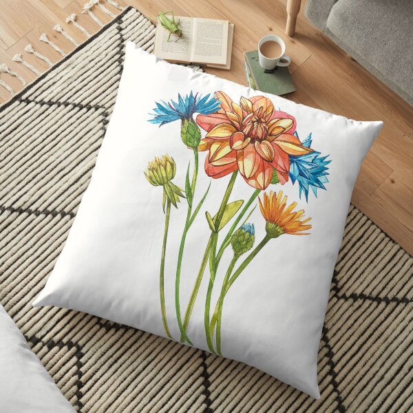Wildflowers & Gardenflowers Floor Pillow