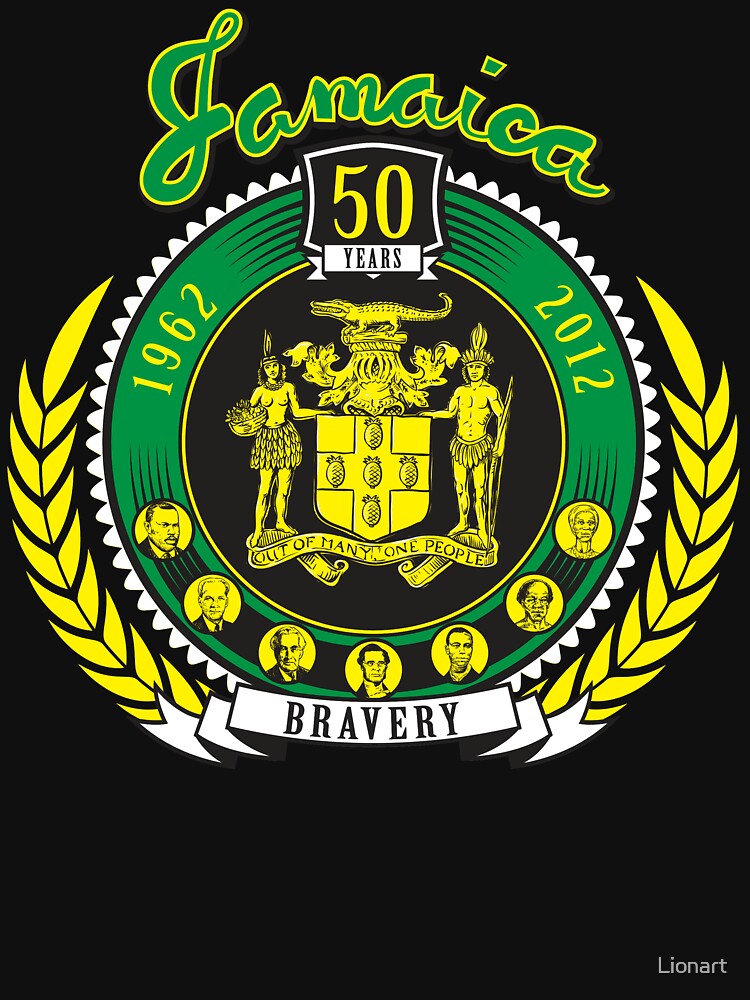 Jamaica 50th Anniversary Independence Tee T Shirt For Sale By Lionart Redbubble Jamaica T