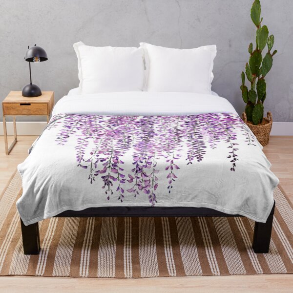 purple wisteria in bloom Throw Blanket