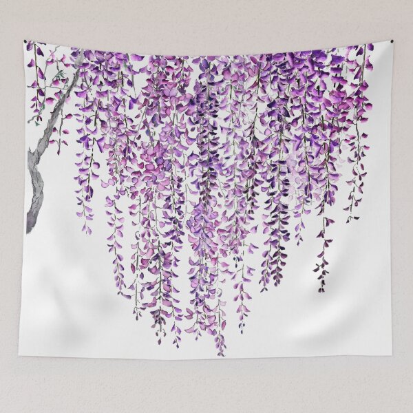 Item preview, hand painted purple wisteria  in bloom  designed and sold by ColorandColor.