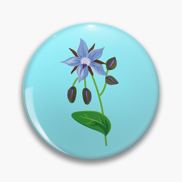 Artikelvorschau, Borretsch-Blume - Blaue Borretsch-Blumenillustration entworfen und verkauft von Thordur Sturluson.