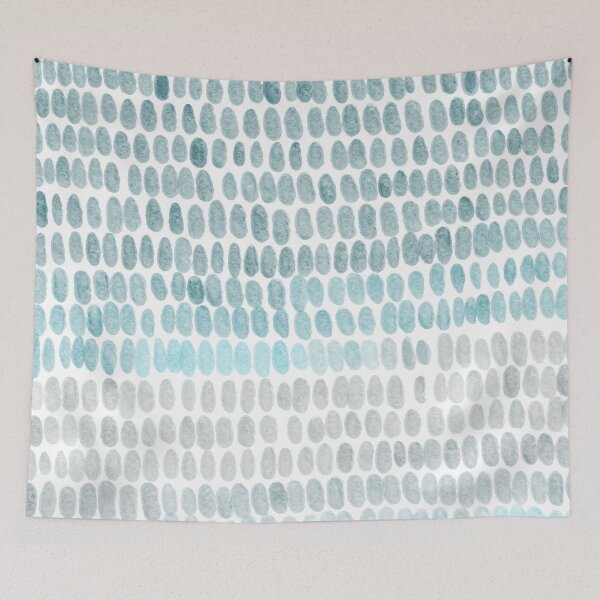 Aperçu de l'œuvre  modèle aquarelle numérique gris et turquoise en blanc créée et vendue par Eva Camacho-Sanchez.