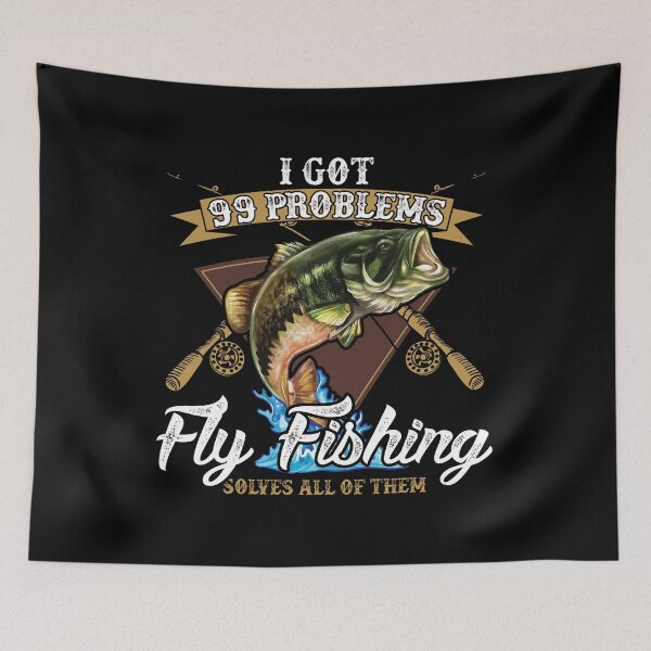 Item preview, Funny Fly Fishing Fisherman With Largemouth Bass designed and sold by UniQueensShop.