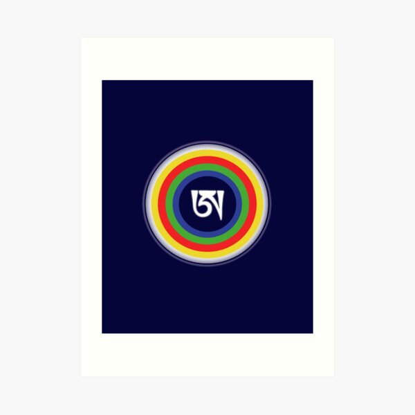 Dzogchen Symbol Tibetan Letter A Buddha Meditation Mandala Art Print