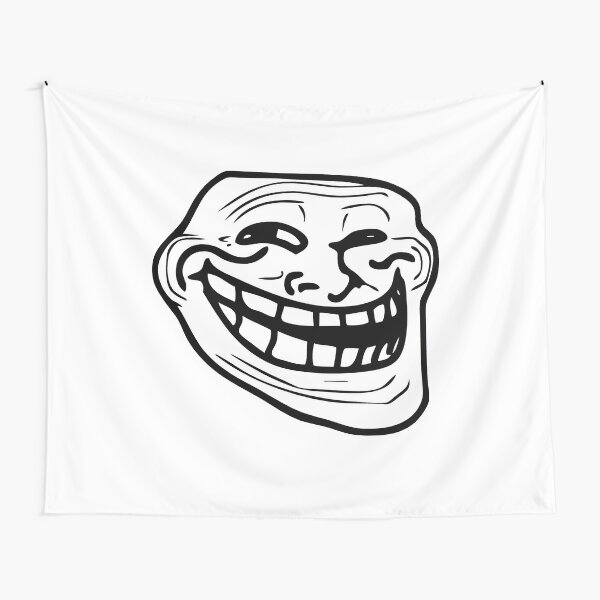 Troll Face Tapestries Redbubble - crying troll face roblox id