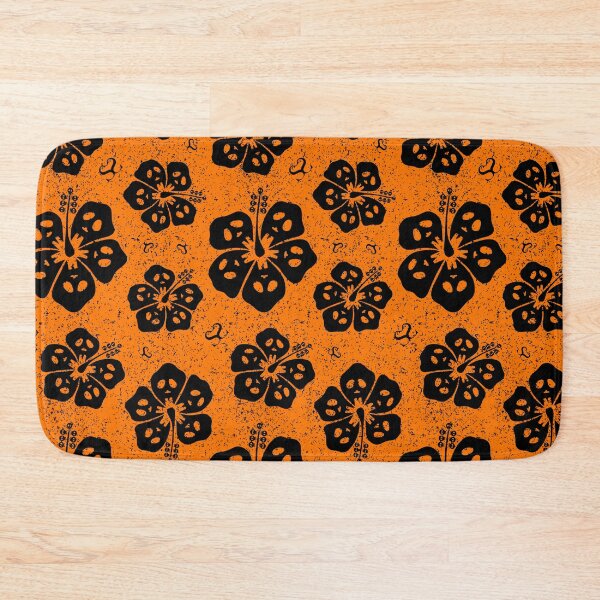 Item preview, Ghoulish Hibiscus Flower (Halloween Edition - Black on Orange) designed and sold by Saranet.