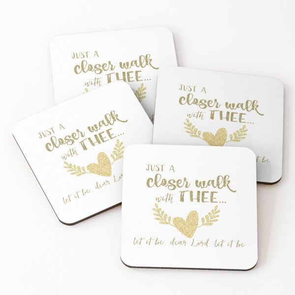 Item preview, Gold Just a Closer Walk with Thee Hymn Quote designed and sold by motivateme.