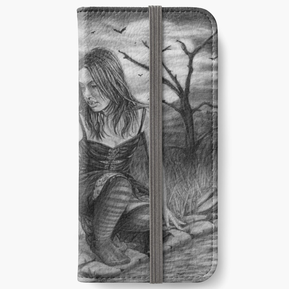 Nocturnal: Original drawing by Dean Sidwell iPhone Wallet