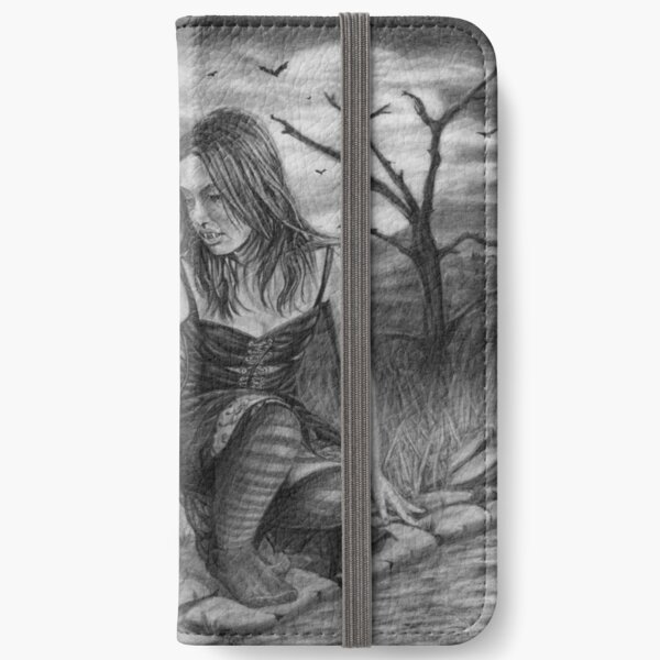 Nocturnal: Original drawing by Dean Sidwell iPhone Wallet