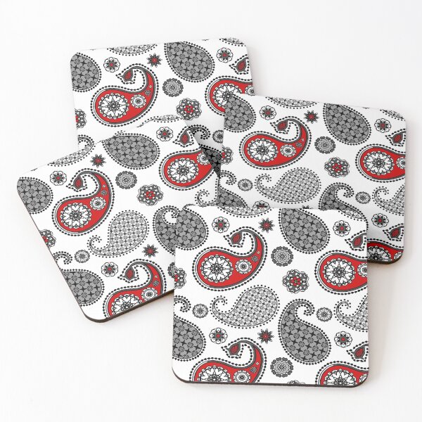 Item preview, Paisley Pattern, Black, White and Red designed and sold by Marymarice.