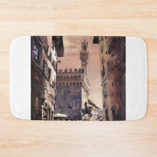 Item preview, Watercolor painting of bell-tower of Palazzo Vecchio in the medieval city of Florence, Italy.  designed and sold by rfoxphoto.