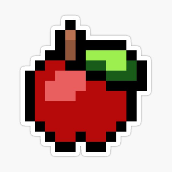 Apple Pixel Art Sticker By Pixel0andu Redbubble