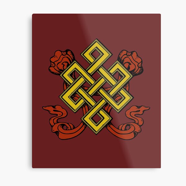 Shrivatsa Tibetan Buddhist Harmony Prosperity Symbol Knot Metal Print