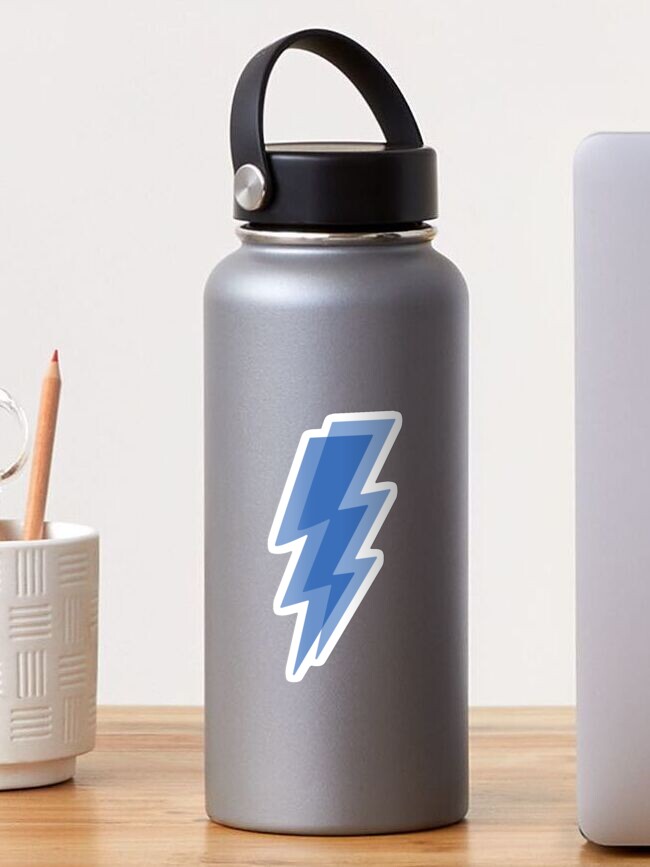 Dark Blue Lightning Bolt Sticker Sticker By Tesscosgrave Redbubble