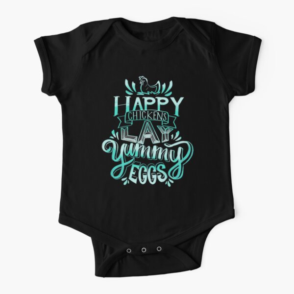 Happy Chickens Lay Yummy Eggs Short Sleeve Baby One-Piece