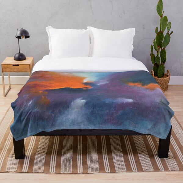 Item preview, Abstract Dreams Orange, Purple and Blue Atmospheric Modern Clouds Design designed and sold by Natalie De biase.