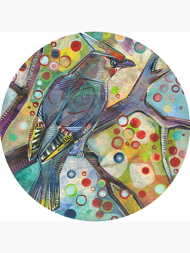 Bohemian Waxwing Painting - 2015 by gwennpaints