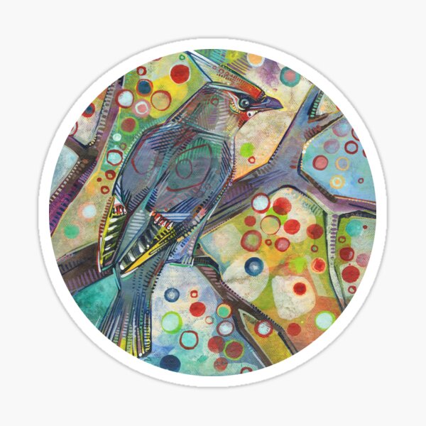 Bohemian Waxwing Painting - 2015 Sticker