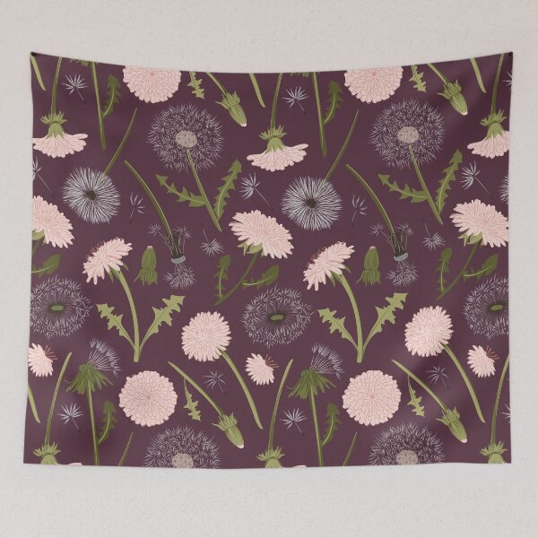 Item preview, Light Pink & Maroon Dandelions designed and sold by StudioPosies.