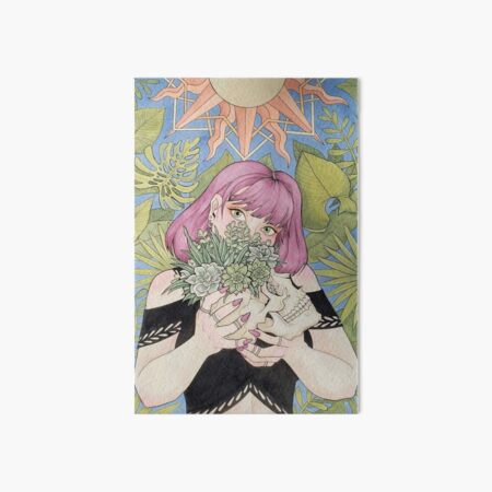 Succulent Witch with Skull Art Board Print
